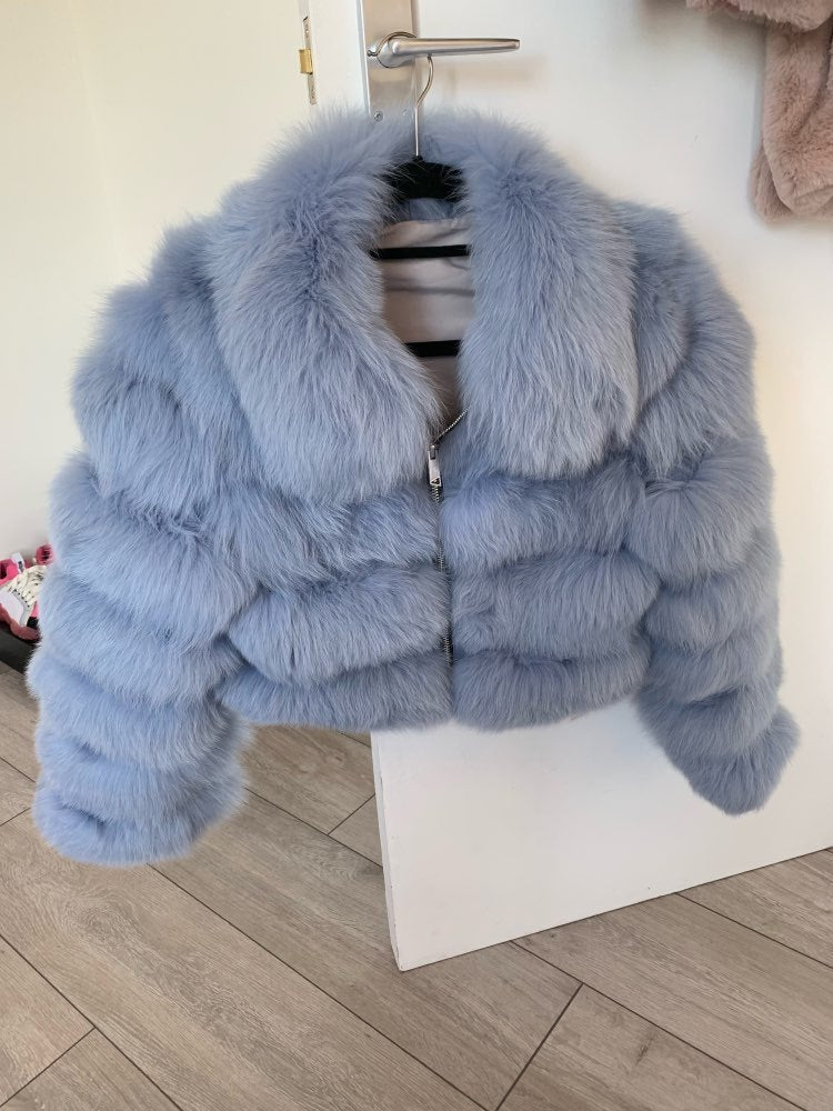 Manteau en fourrure de renard pour femme