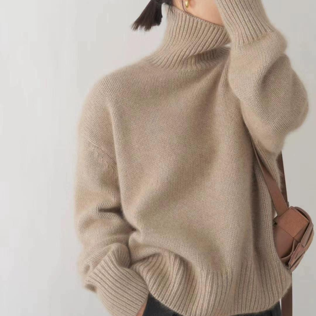 Pull Col Roulé Femme Cachemire Épais Automne/Hiver