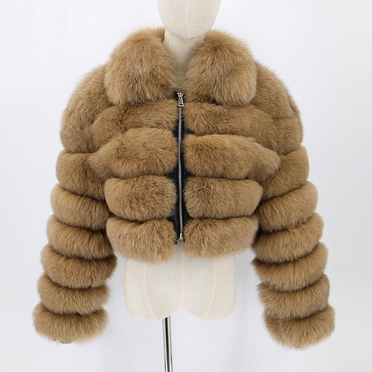 Manteau en fourrure de renard pour femme
