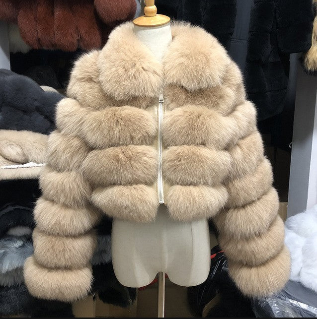 Manteau en fourrure de renard pour femme