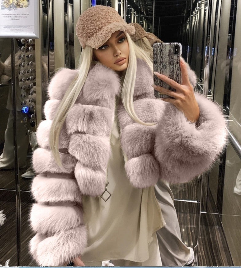 Manteau en fourrure de renard pour femme