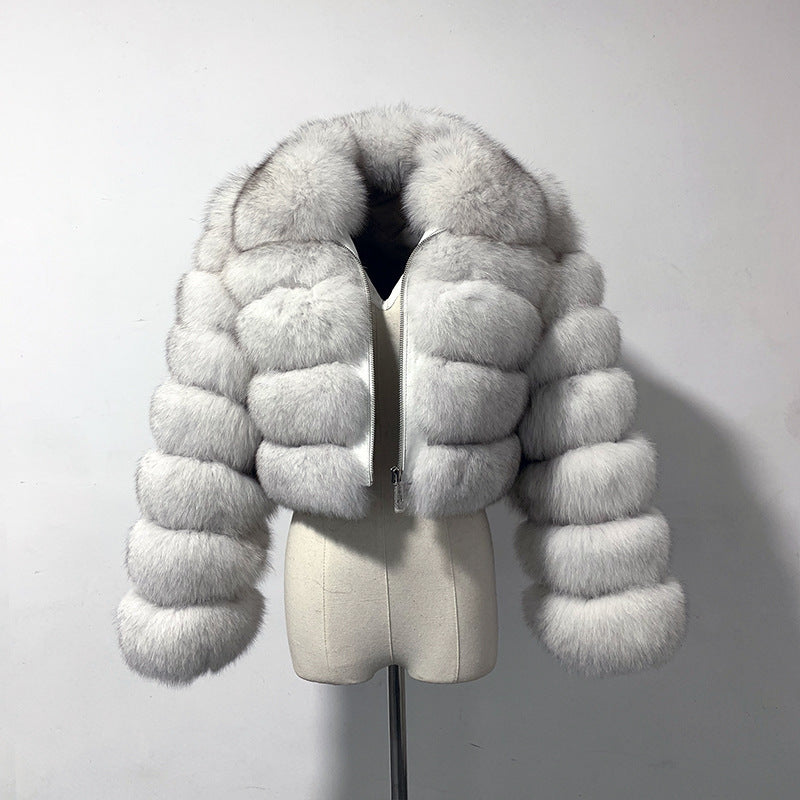 Manteau en fourrure de renard pour femme