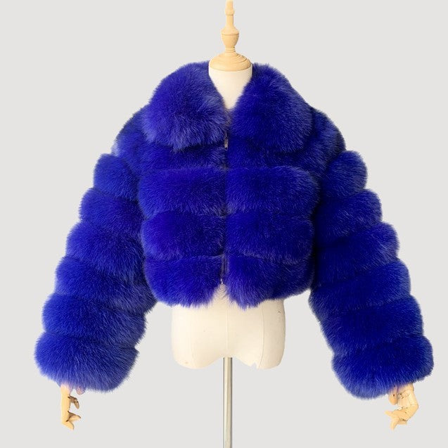 Manteau en fourrure de renard pour femme