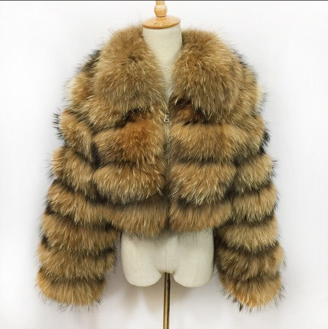 Manteau en fourrure de renard pour femme