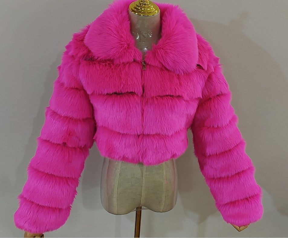 Manteau en fourrure de renard pour femme