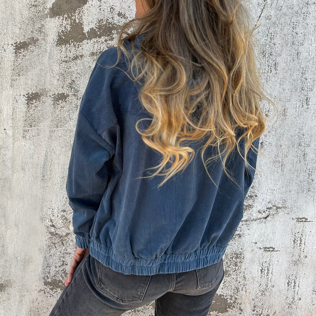 Manteau à Capuche en Velours Côtelé