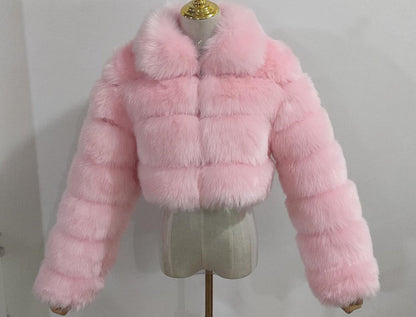 Manteau en fourrure de renard pour femme
