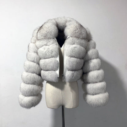 Manteau en fourrure de renard pour femme