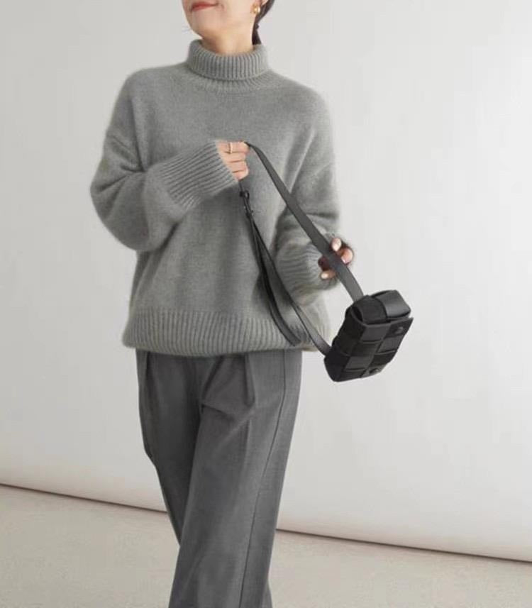 Pull Col Roulé Femme Cachemire Épais Automne/Hiver