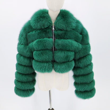 Manteau en fourrure de renard pour femme