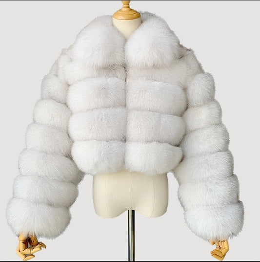 Manteau en fourrure de renard pour femme