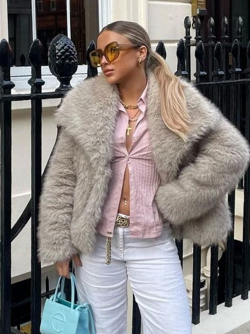 Manteau en Peluche d'Hiver