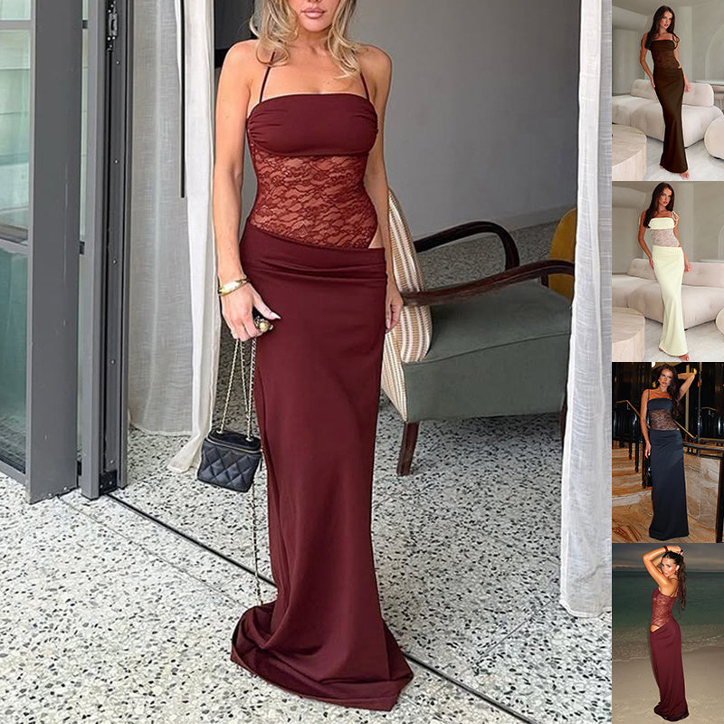 Robe à jarretelles en dentelle Y2K
