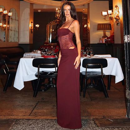 Robe à jarretelles en dentelle Y2K
