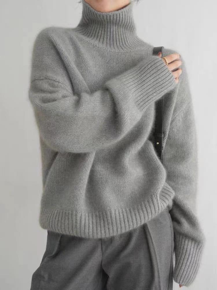 Pull Col Roulé Femme Cachemire Épais Automne/Hiver