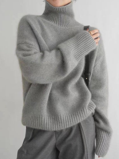 Pull Col Roulé Femme Cachemire Épais Automne/Hiver