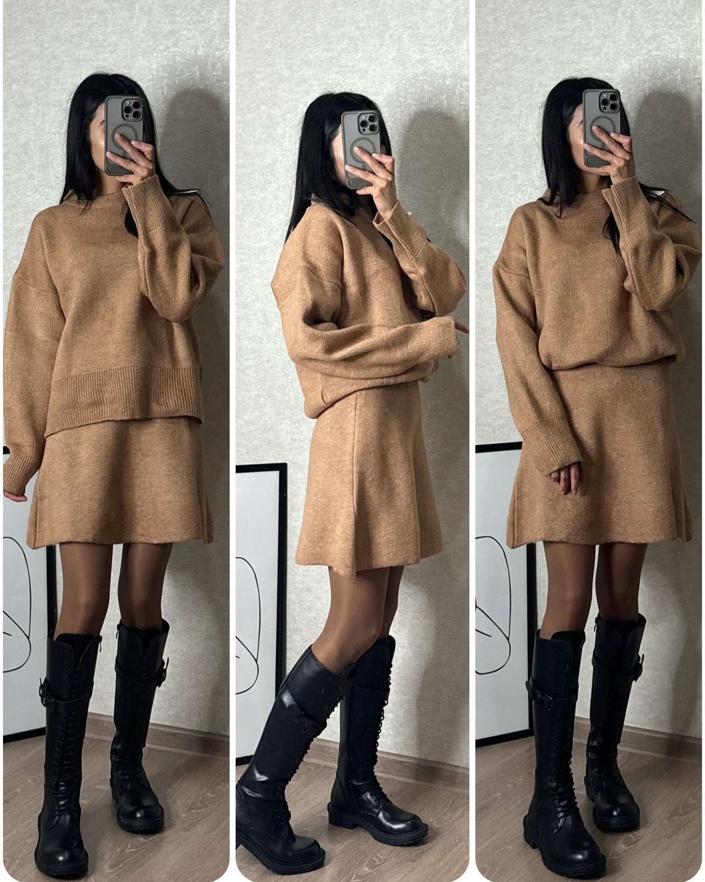 Ensemble  Manches Longues et Jupe Élégante