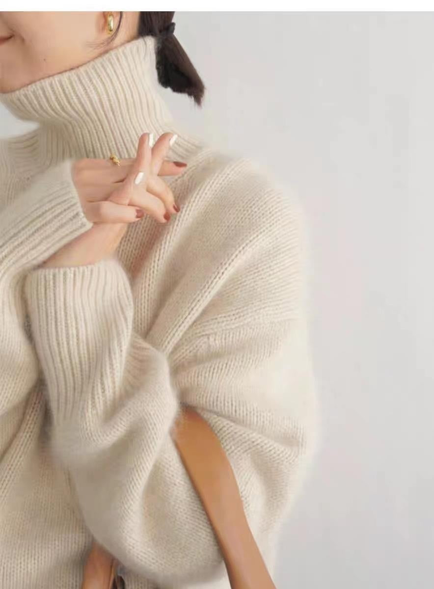 Pull Col Roulé Femme Cachemire Épais Automne/Hiver