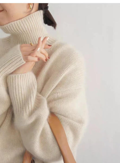 Pull Col Roulé Femme Cachemire Épais Automne/Hiver